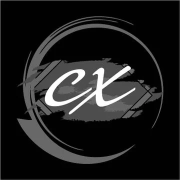 Initials C X modern handwritten signature logo Illustrazione stock