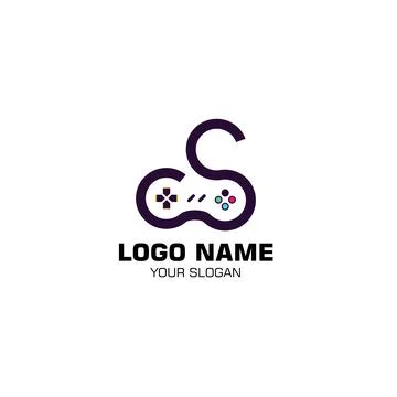 Initials CS console game logo design vector Stock Illustration