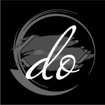 Initials D O modern handwritten signature logo Stock Illustration