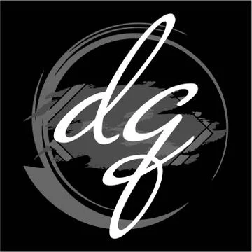 Initials D Q modern handwritten signature logo Stock Illustration