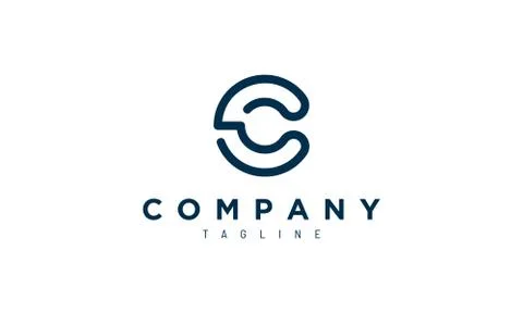 Initials design letter C in black. bold logo, soft, strong. Stock Illustration