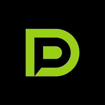 Initials DP negative space minimal logo design template Stock Illustration