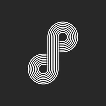 Initials dp or pd letters logo monogram loop shape, combination two letters.. Stock Illustration