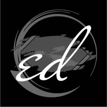 Initials E D modern handwritten signature logo Stock Illustration