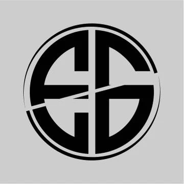 The initials E G is circular with the middle cleavage Stock Illustration