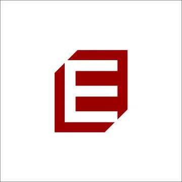 Initials E letter negative space vector logo Stock Illustration