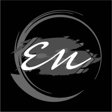 Initials E N modern handwritten signature logo Stock Illustration