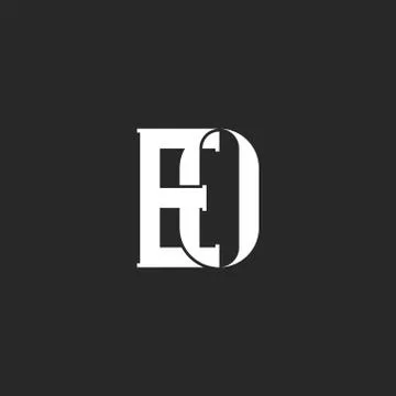 Initials EO or OE creative logo monogram, two overlapping bold letters E and  Stock Illustration