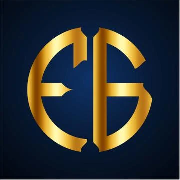 Initials F G circular shape and elegant gold color Stock Illustration