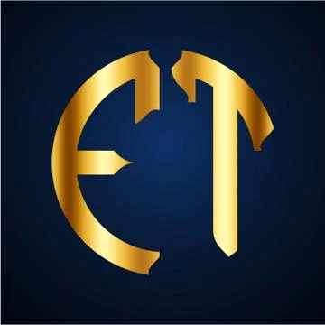Initials F T circular shape and elegant gold color Stock Illustration