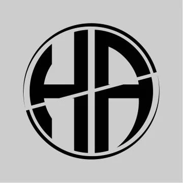 The initials H A is circular with the middle cleavage Stock-Illustration