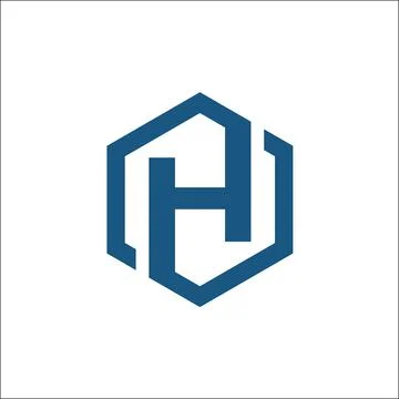Initials H HEXAGON LOGO VECTOR Stock Illustration