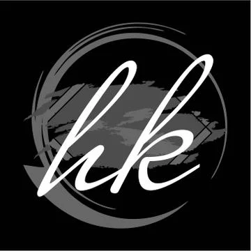 Initials H K modern handwritten signature logo Stock Illustration