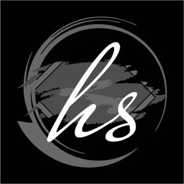Initials H S modern handwritten signature logo Stock Illustration
