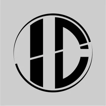 The initials I C is circular with the middle cleavage Stock Illustration