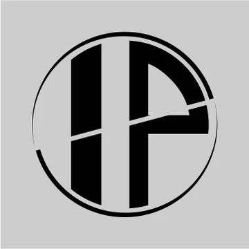 The initials I P is circular with the middle cleavage Stock Illustration
