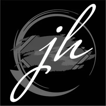 Initials J H modern handwritten signature logo Stock Illustration