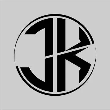 The initials J K is circular with the middle cleavage Stock Illustration