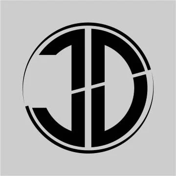 The initials J O is circular with the middle cleavage Stock Illustration