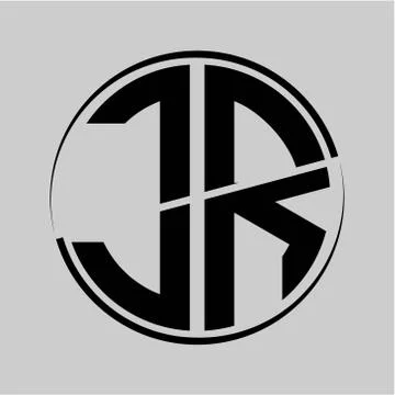 The initials J R is circular with the middle cleavage Stock Illustration