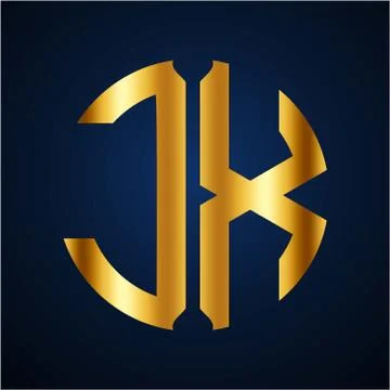 Initials J X circular shape and elegant gold color Stock Illustration