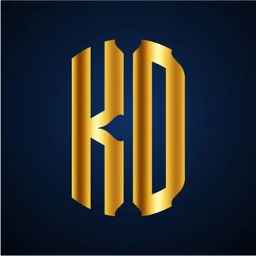 Initials K O circular shape and elegant gold color Stock Illustration