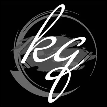 Initials K Q modern handwritten signature logo Stock Illustration