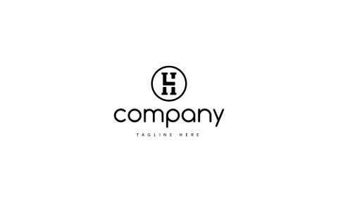 Initials L and H 2 letter vector image Stock Illustration