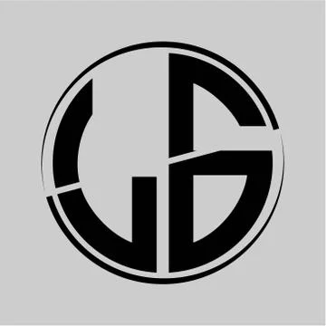 The initials L G is circular with the middle cleavage Stock Illustration