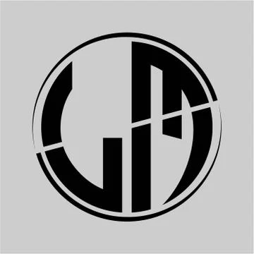 The initials L M is circular with the middle cleavage Stock Illustration