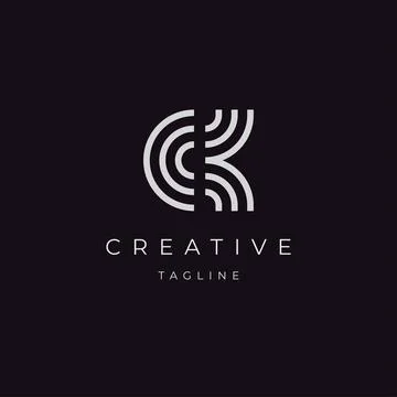 Initials letter CK logo design Stock Illustration