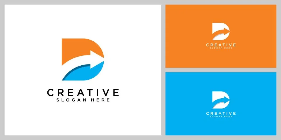 Initials letter D logo vector design template Illustrazione stock