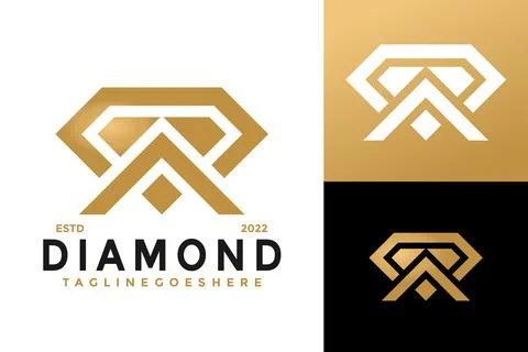 Initials Letter A Diamond Logo Design, brand identity logos vector, modern lo 스톡 일러스트