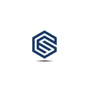Initials letter GE hexagon shape logo design vectors. Symbol, icon, letters g Stock Illustration