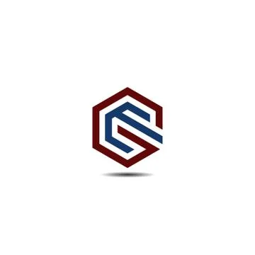 Initials letter GE hexagon shape logo design vectors. Symbol, icon, letters g Stock Illustration