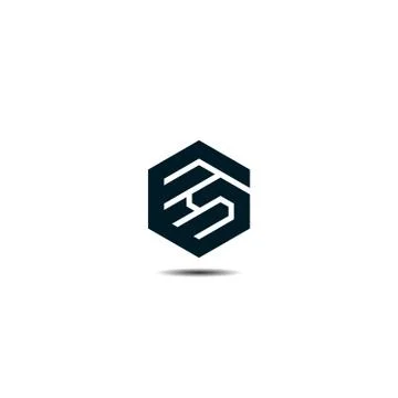Initials letter GE hexagon shape logo design vectors. Symbol, icon, letters g Illustrazione stock