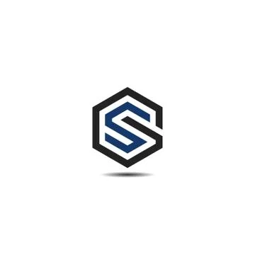 Initials letter GS hexagon shape logo design vectors. Symbol, icon, letters g Stock Illustration