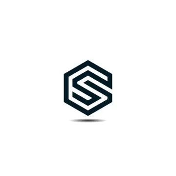 Initials letter GS hexagon shape logo design vectors. Symbol, icon, letters g Illustrazione stock