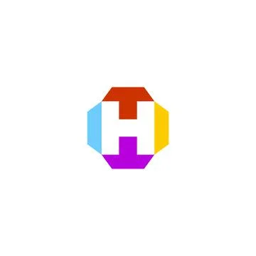 Initials letter H hexagon logo Stock Illustration