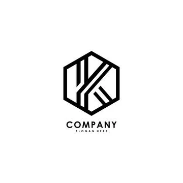 Initials letter K hexagon logo vector Stock Illustration