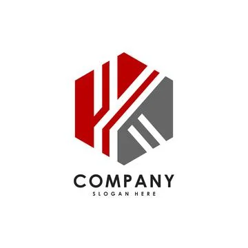 Initials letter K hexagon logo vector Stock Illustration