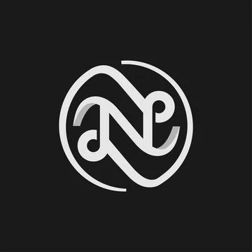 Initials letter N circle symbol Stock Illustration