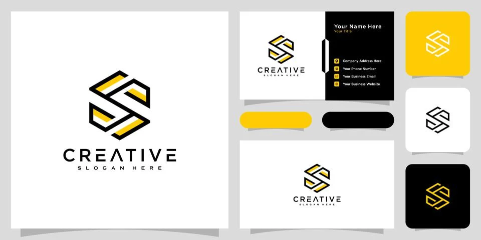 Initials letter s logo vector design line style Stock Illustration