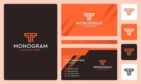 Initials letter TS monogram logo collection. business card design Illustrazione stock