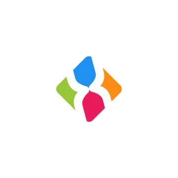 Initials letters H logo design vectors colorful Stock Illustration