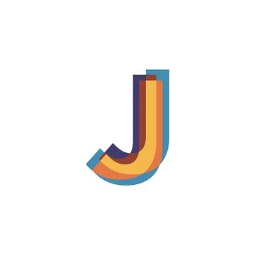 Initials letters J logo design vectors modern colorful Stock Illustration