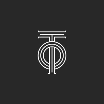 Initials letters TO logo monogram, overlapping two letters T and O parallel l Stock Illustration