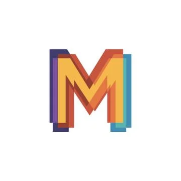 Initials letters M logo design vectors modern colorful Stock Illustration