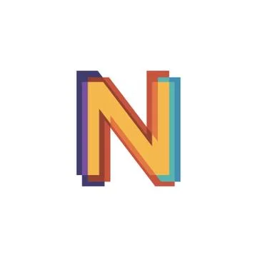 Initials letters N logo design vectors modern colorful Stock Illustration