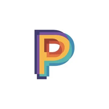Initials letters P logo design vectors modern colorful Illustrazione stock
